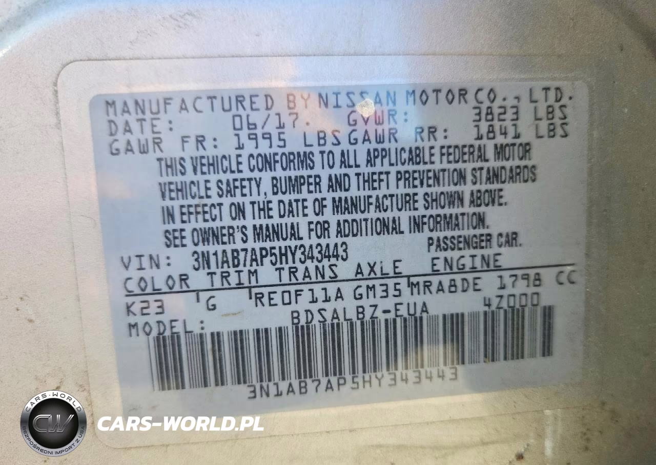 2017 Nissan Sentra S VIN:3N1AB7AP5HY343443 - 12
