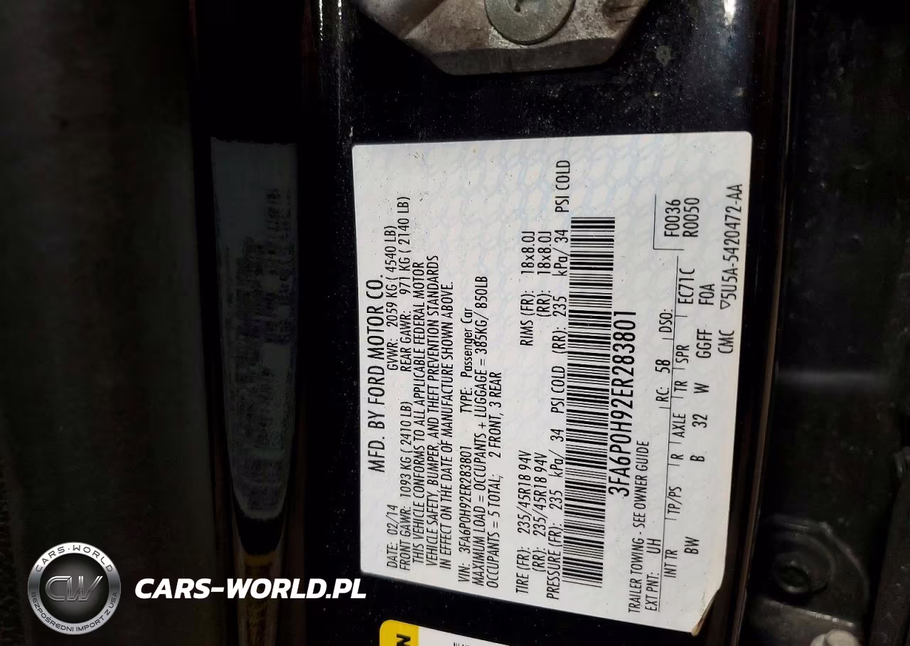 2014 Ford Fusion Se VIN:3FA6P0H92ER283801 - 12
