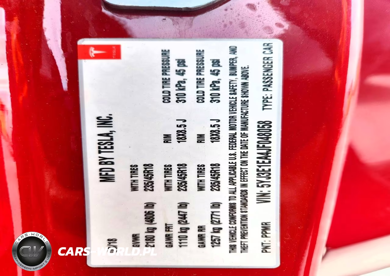 2018 Tesla Model 3 VIN:5YJ3E1EA4JF048058 - 12