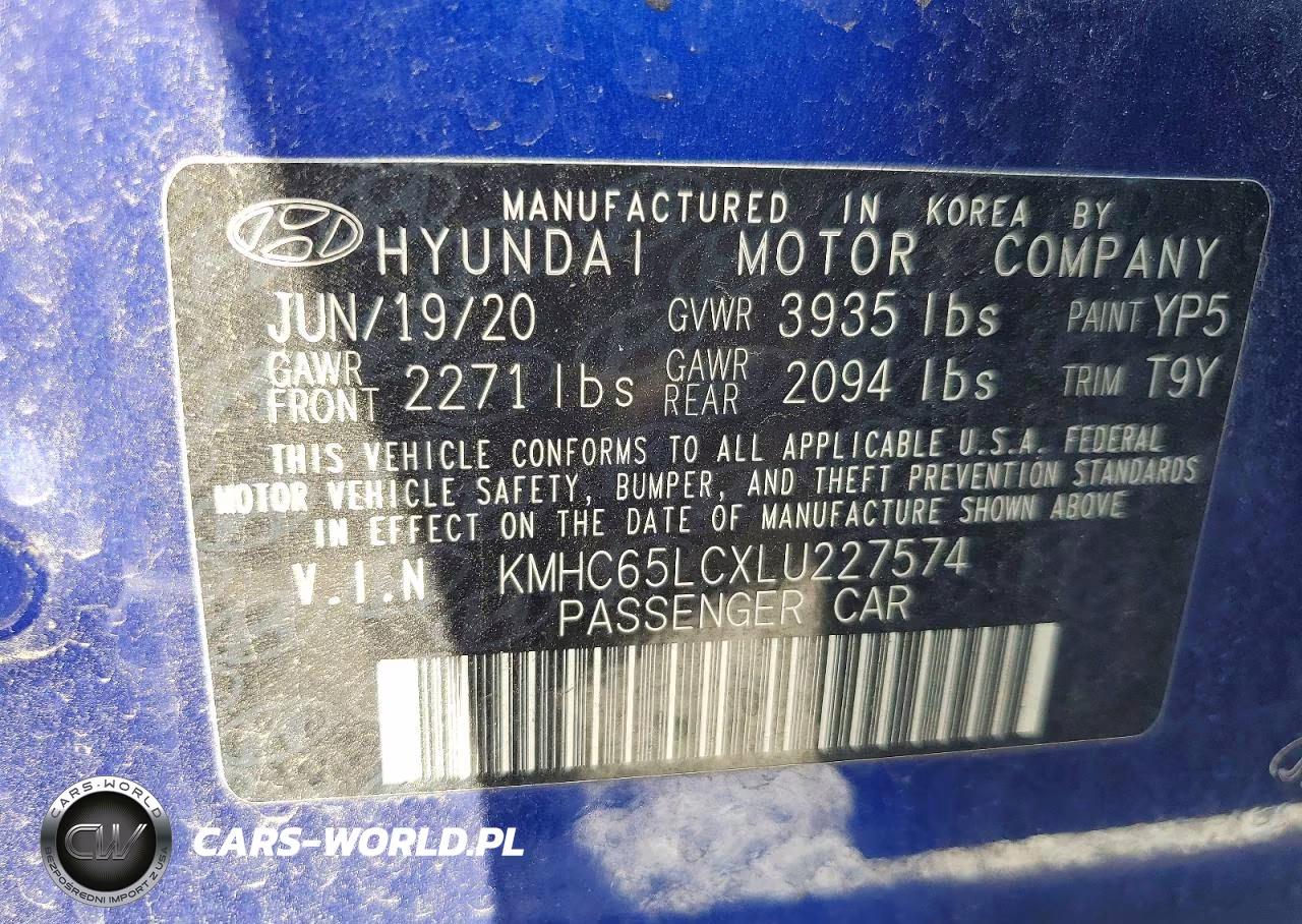 2020 Hyundai Ioniq Hybrid Blue VIN:KMHC65LCXLU227574 - 13