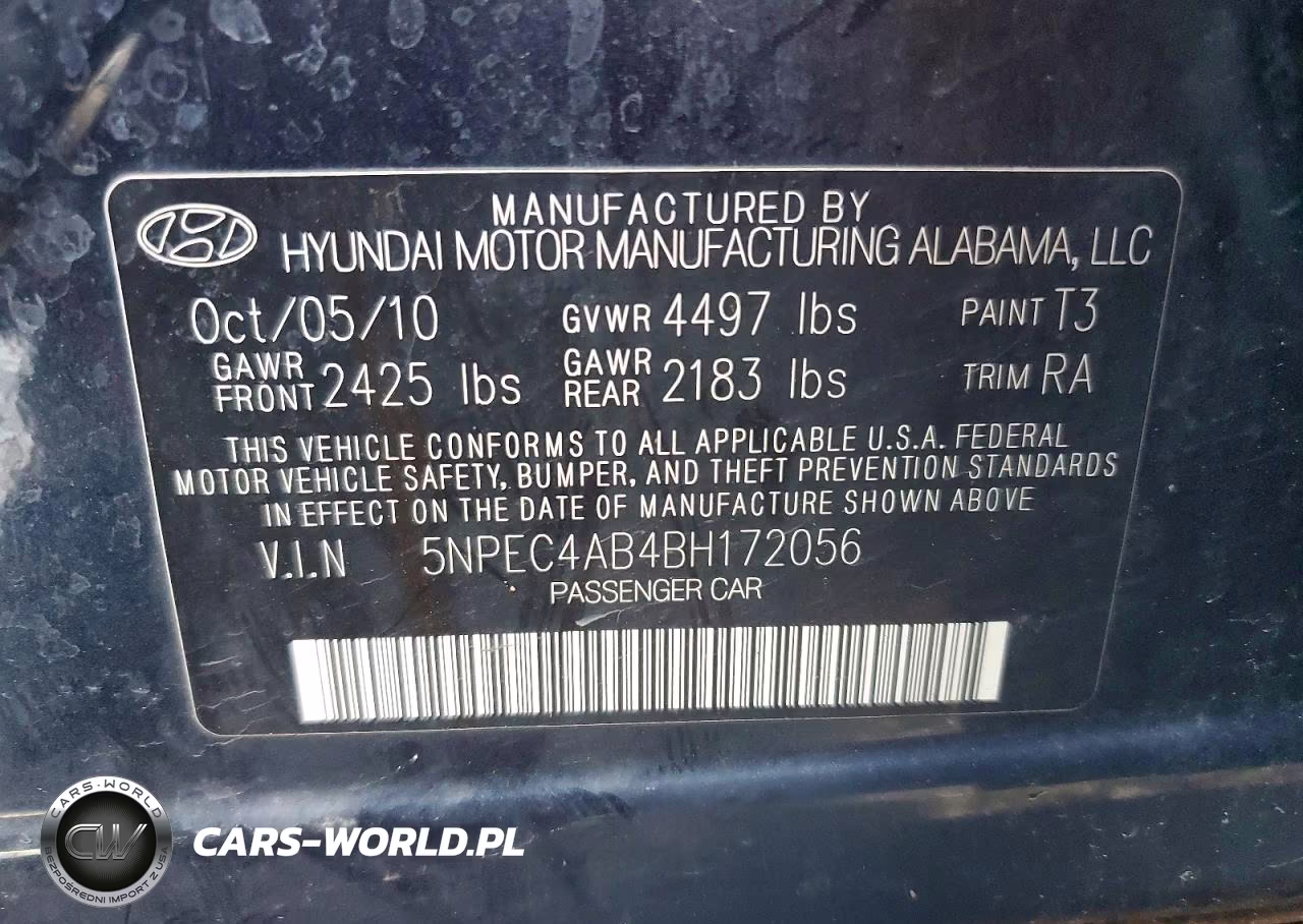 2011 Hyundai Sonata Se 2.0T VIN:5NPEC4AB4BH172056 - 12