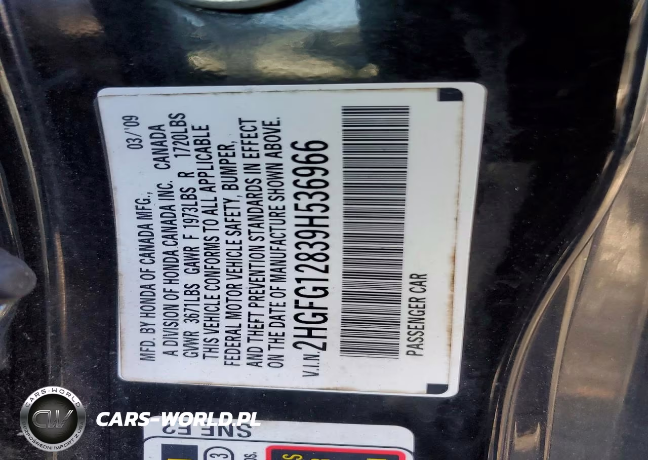 2009 Honda Civic Ex VIN:2HGFG12839H536966 - 13