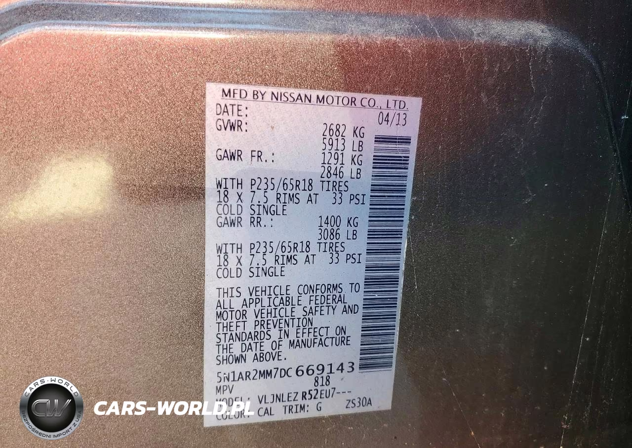 2013 Nissan Pathfinder S VIN:5N1AR2MM7DC669143 - 13