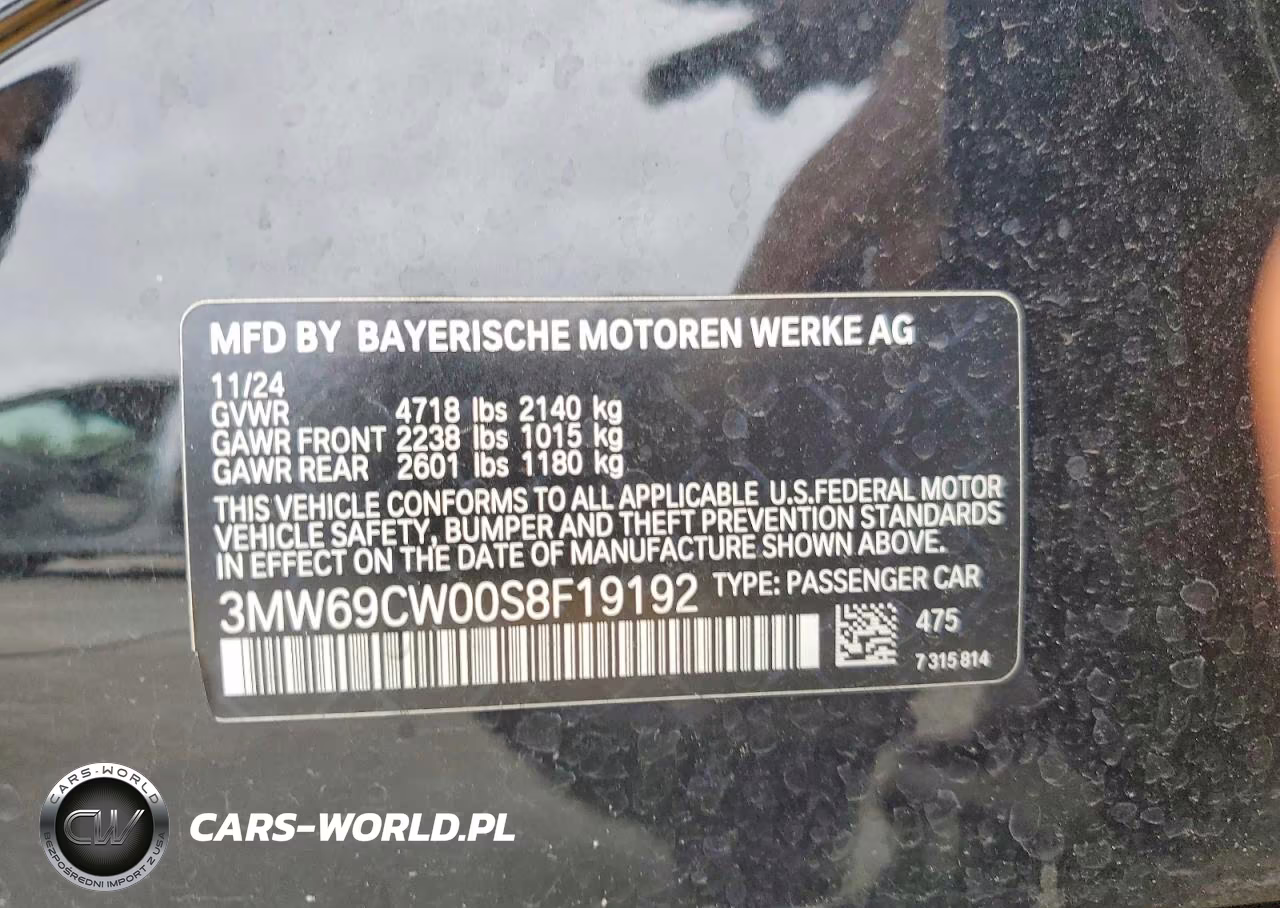 2025 BMW 330I VIN:3MW69CW00S8F19192 - 12