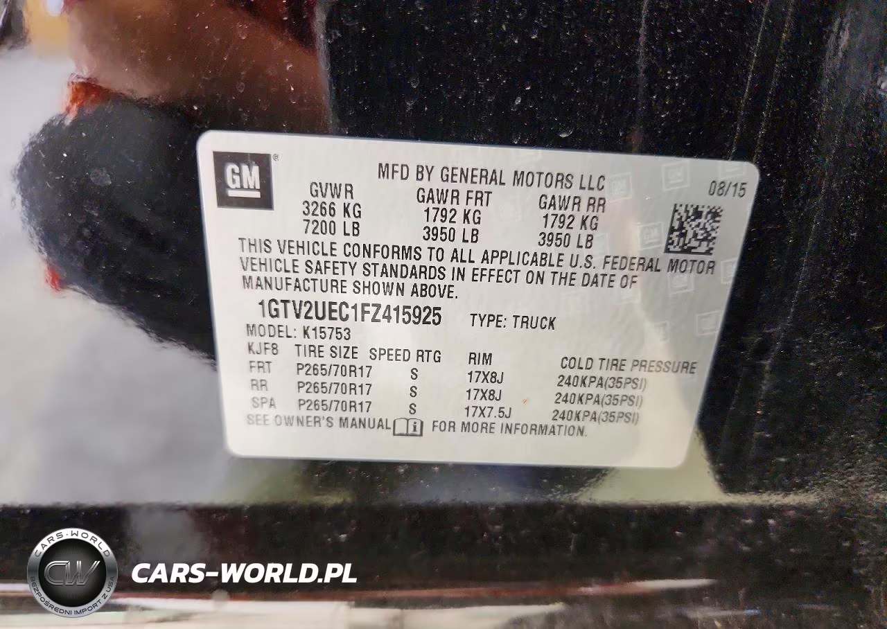 2015 GMC Sierra K1500 Sle VIN:1GTV2UEC1FZ415925 - 12