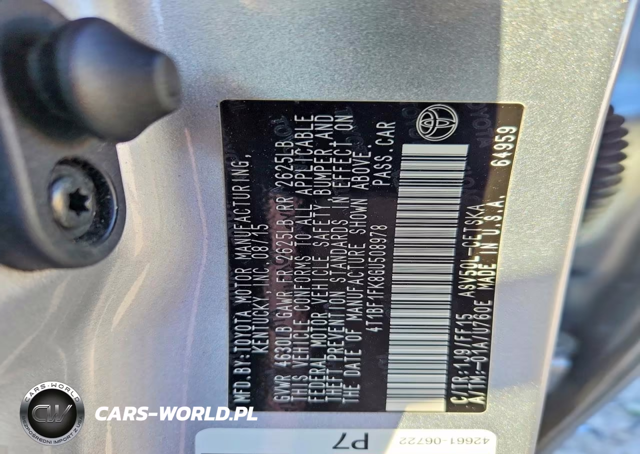 2016 Toyota Camry Se VIN:4T1BF1FK8GU508978 - 12