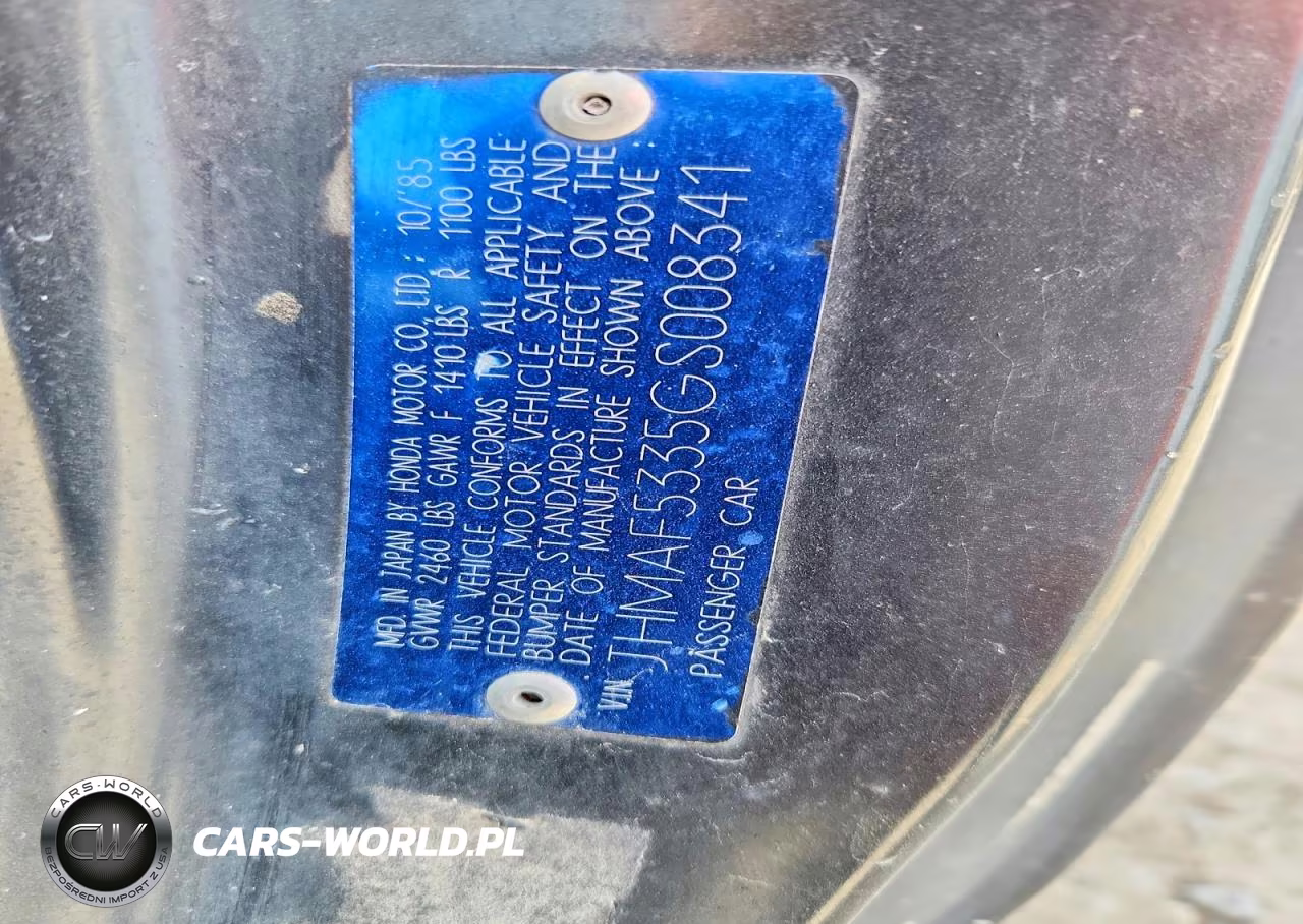 1986 Honda Civic Crx VIN:JHMAF5335GS008341 - 12