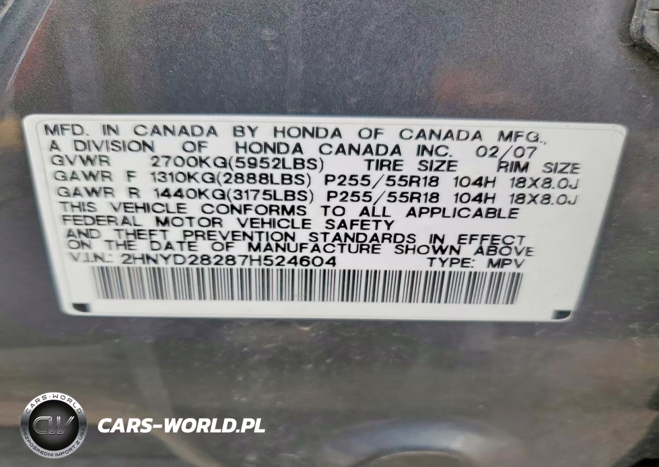 2007 Acura Mdx VIN:2HNYD28287H524604 - 13