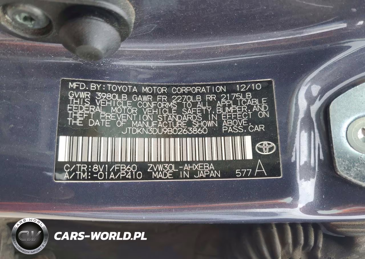 2011 Toyota Prius Two VIN:JTDKN3DU9B0263860 - 12