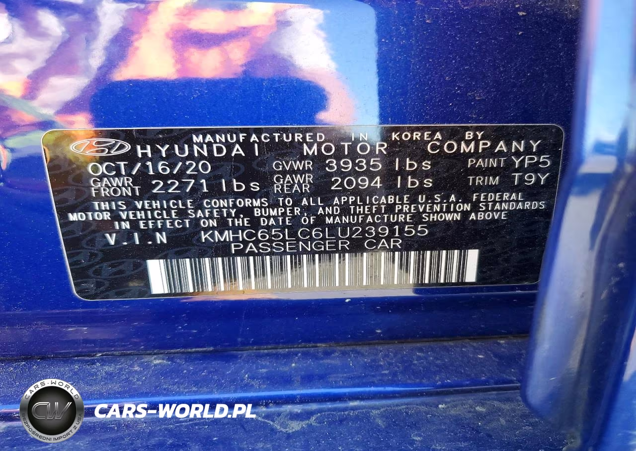 2020 Hyundai Ioniq Hybrid Blue VIN:KMHC65LC6LU239155 - 12