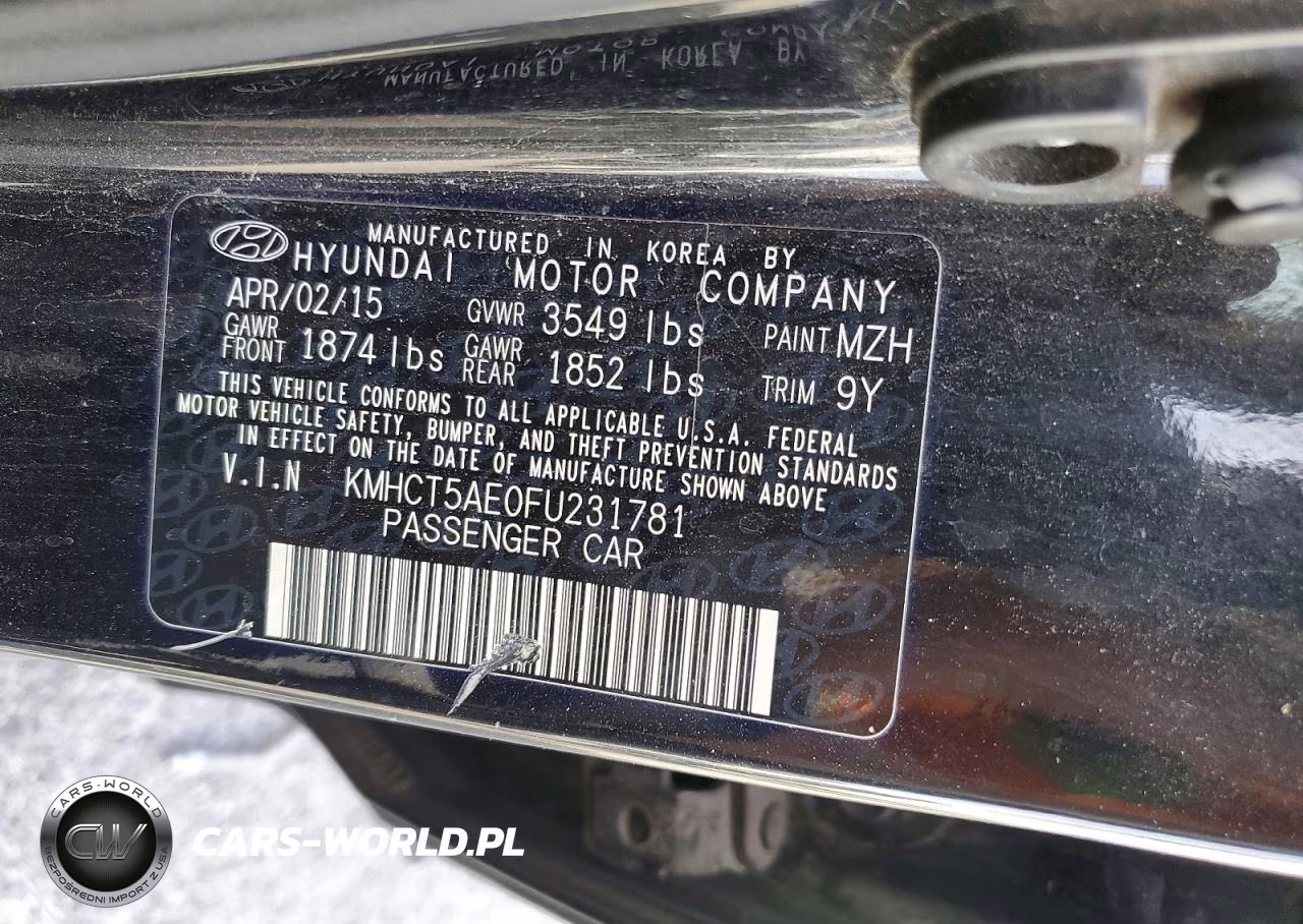 2015 Hyundai Accent Gs VIN:KMHCT5AE0FU231781 - 12