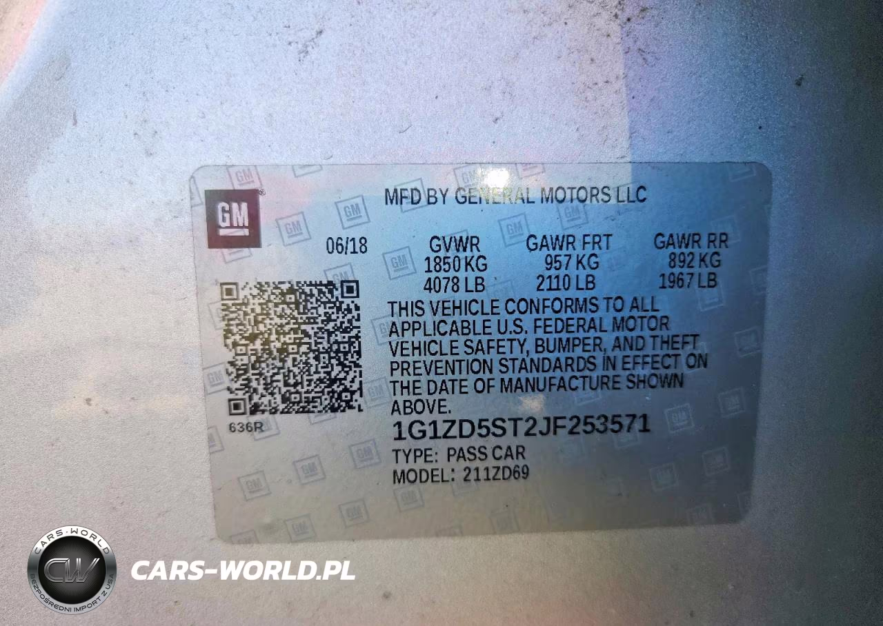 2018 Chevrolet Malibu Lt VIN:1G1ZD5ST2JF253571 - 12