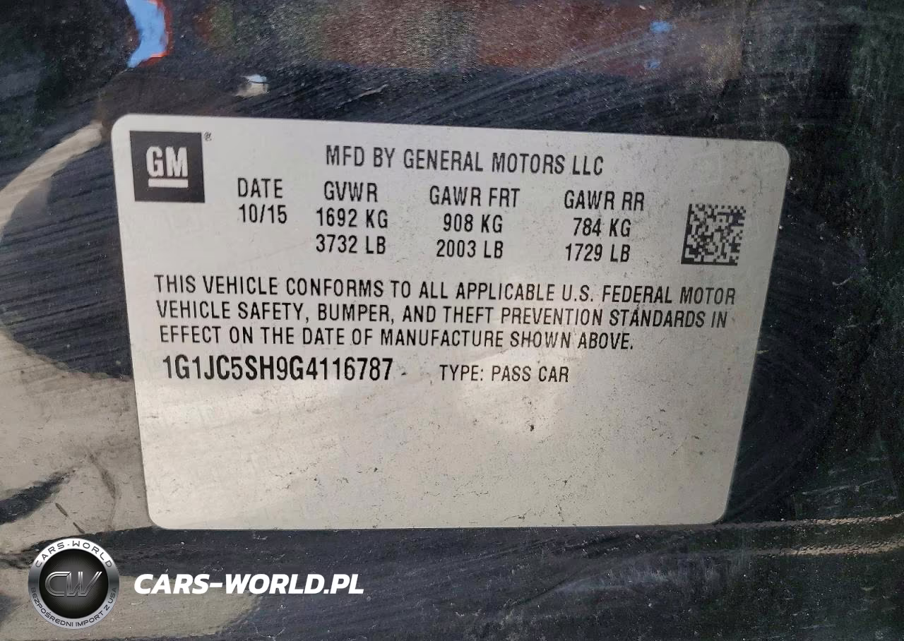 2016 Chevrolet Sonic Lt VIN:1G1JC5SH9G4116787 - 12