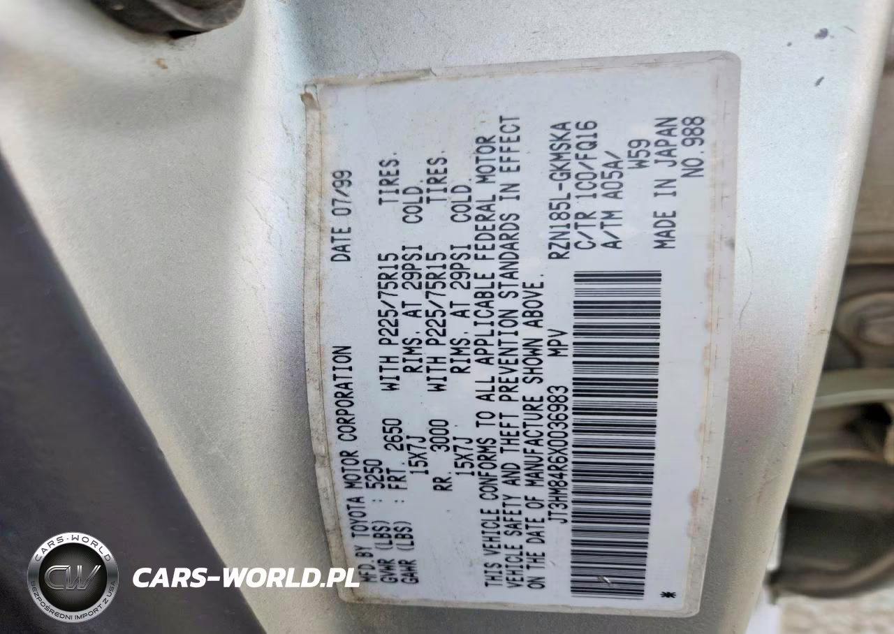 1999 Toyota 4Runner Base VIN:JT3HM84R6X0036983 - 13