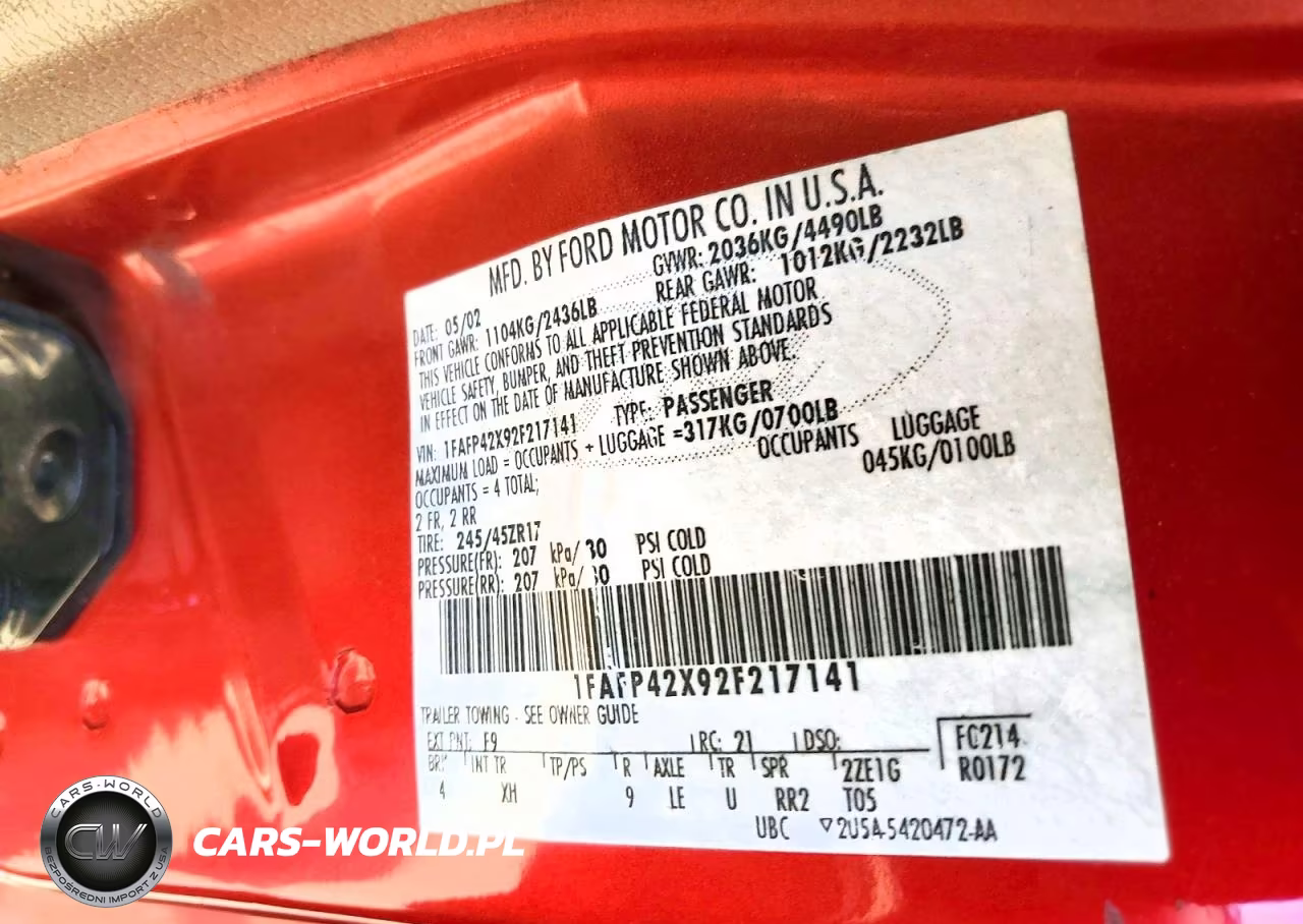 2002 Ford Mustang Gt VIN:1FAFP42X92F217141 - 12
