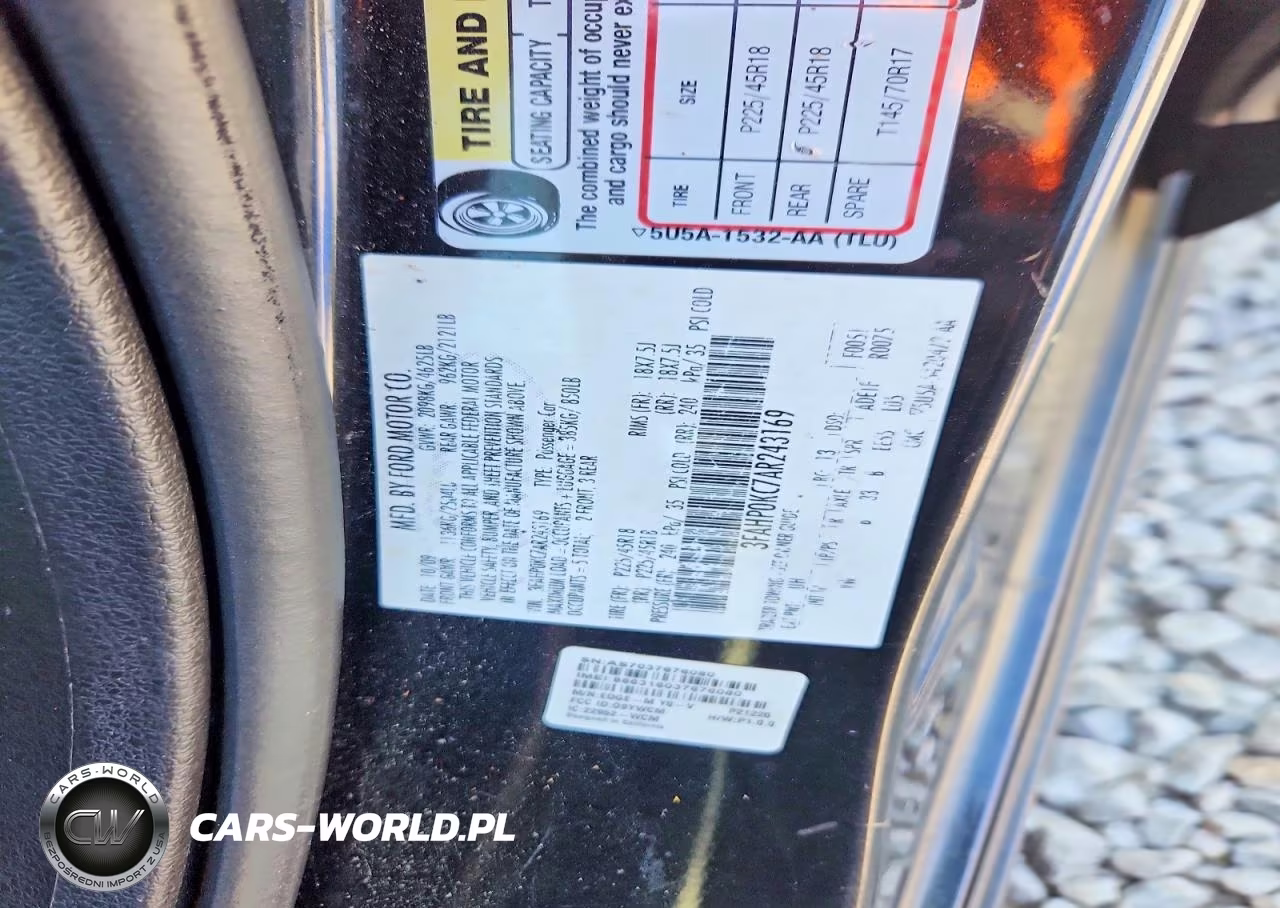 2010 Ford Fusion Sport VIN:3FAHP0KC7AR243169 - 12