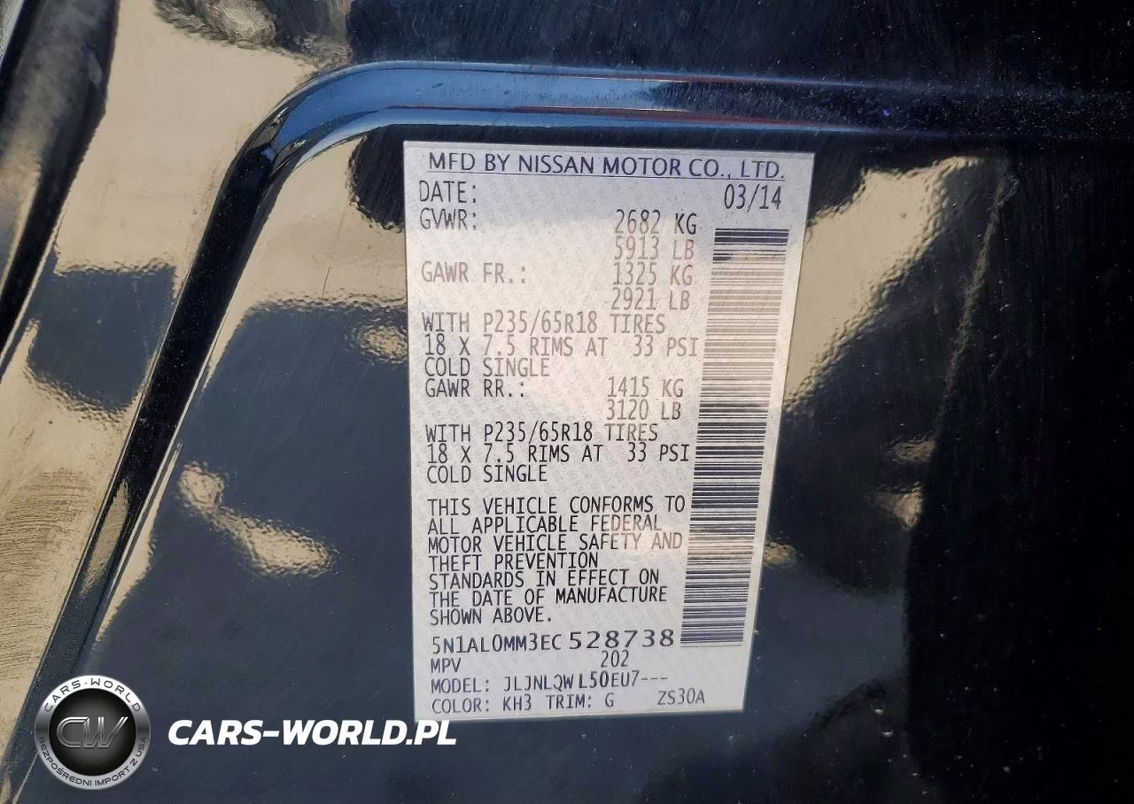 2014 Infiniti Qx60 Base VIN:5N1AL0MM3EC528738 - 13