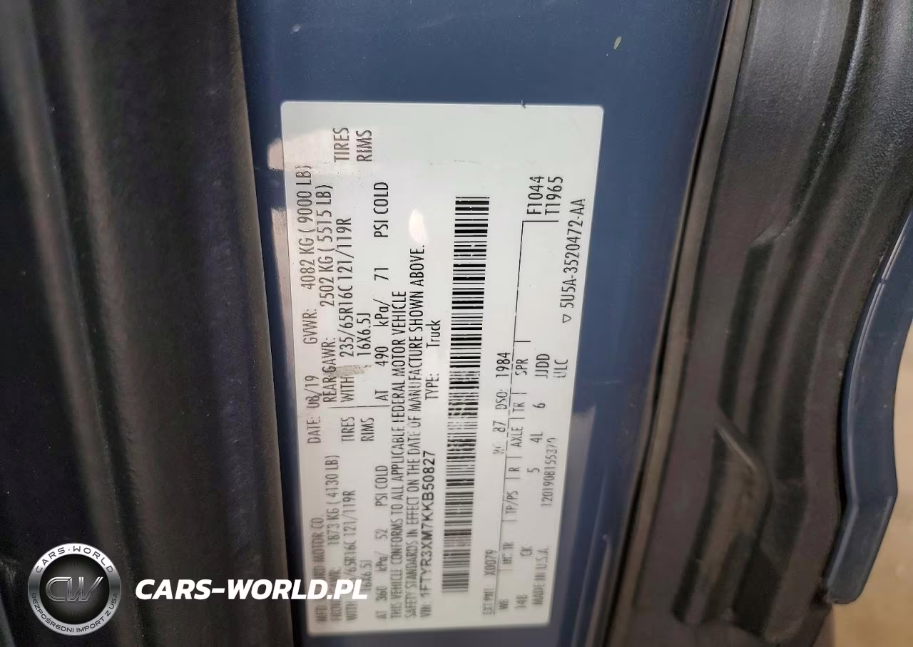 2019 Ford Transit 250 Utility - Service Van VIN:1FTYR3XM7KKB50827 - 14