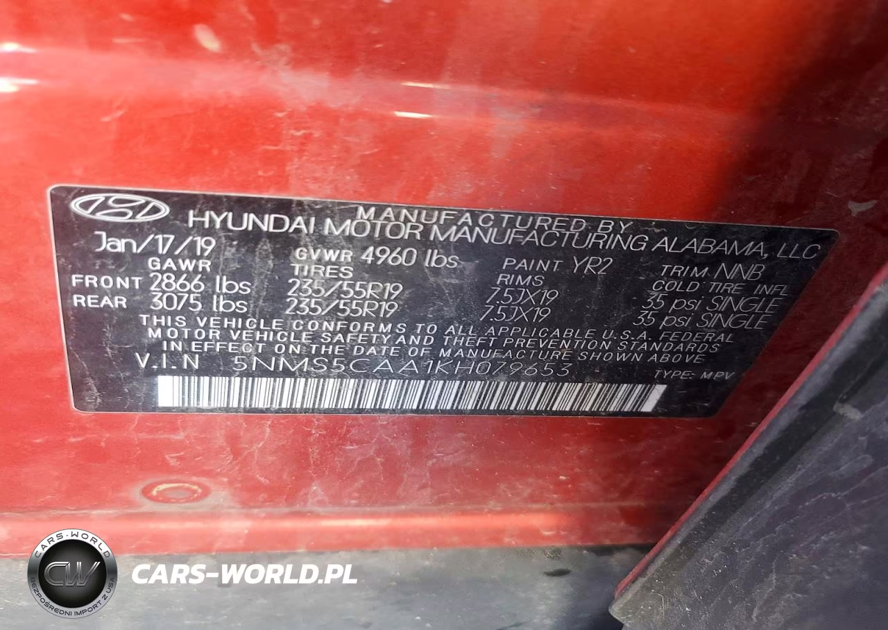 2019 Hyundai Santa Fe Ultimate 2.0T VIN:5NMS5CAA1KH079653 - 14