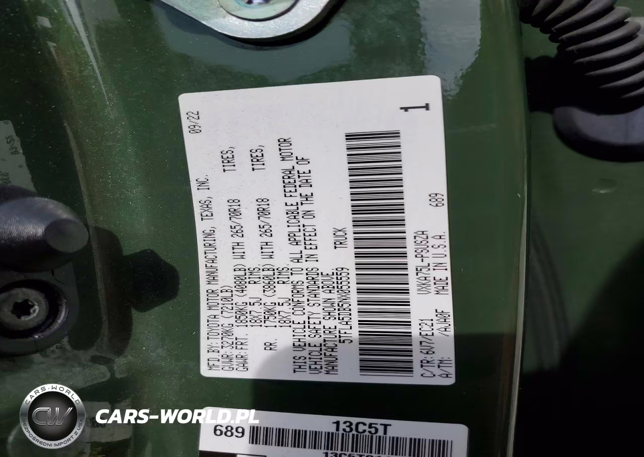 2022 Toyota Tundra Sr5 VIN:5TFLA5DB5NX055559 - 12