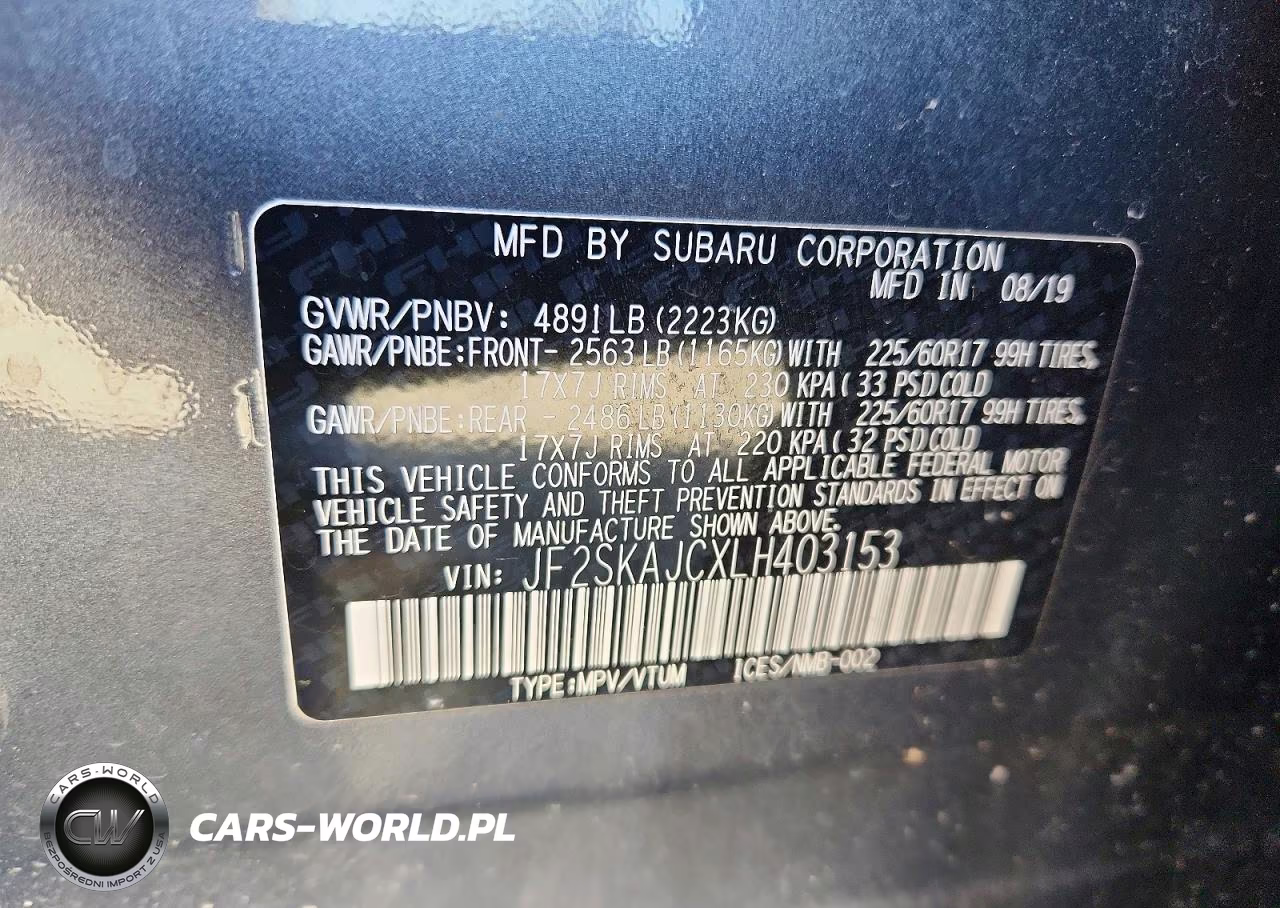 2020 Subaru Forester Premium VIN:JF2SKAJCXLH403153 - 13