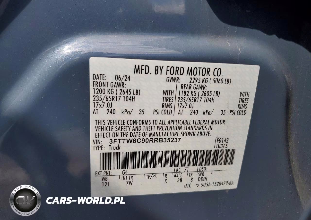 2024 Ford Maverick Xlt Tremor VIN:3FTTW8C90RRB35237 - 12