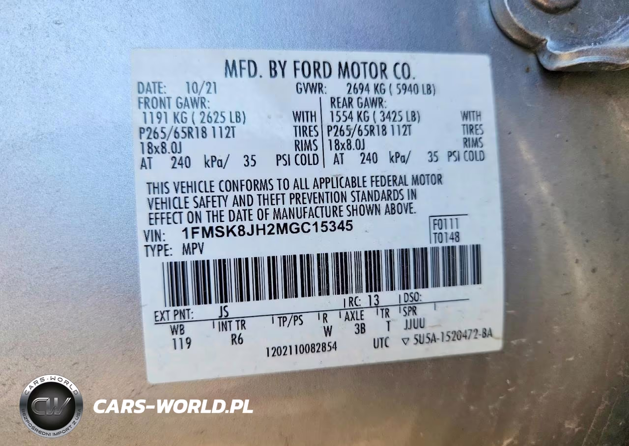 2021 Ford Explorer Timberline VIN:1FMSK8JH2MGC15345 - 13