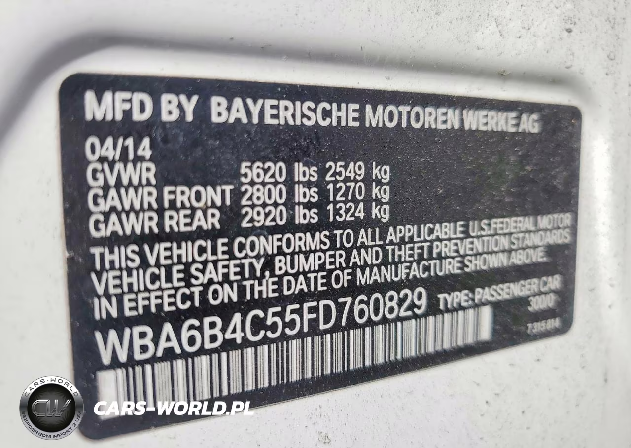 2015 BMW Alpina B6 VIN:WBA6B4C55FD760829 - 12