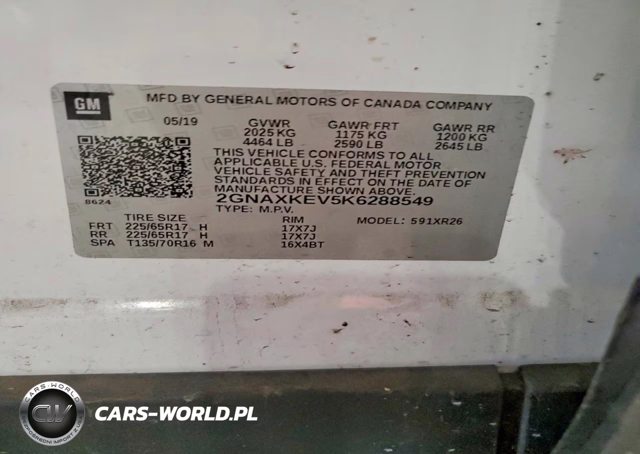 2019 Chevrolet Equinox Lt VIN:2GNAXKEV5K6288549 - 14