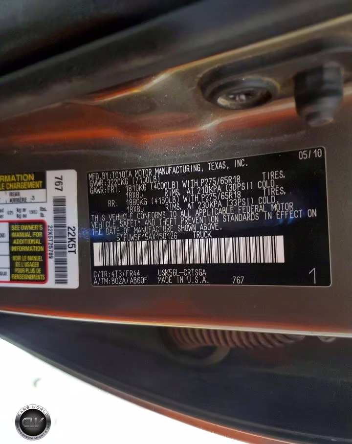 2010 Toyota Tundra Grade VIN:5TFUW5F15AX150126 - 12