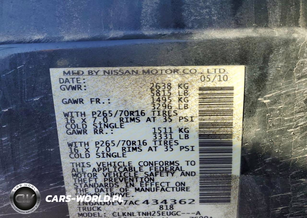 2010 Nissan Frontier Se V6 VIN:1N6AD0EV7AC434362 - 12