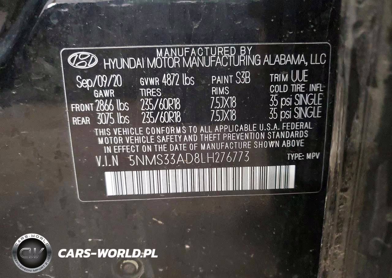 2020 Hyundai Santa Fe Sel VIN:5NMS33AD8LH276773 - 13
