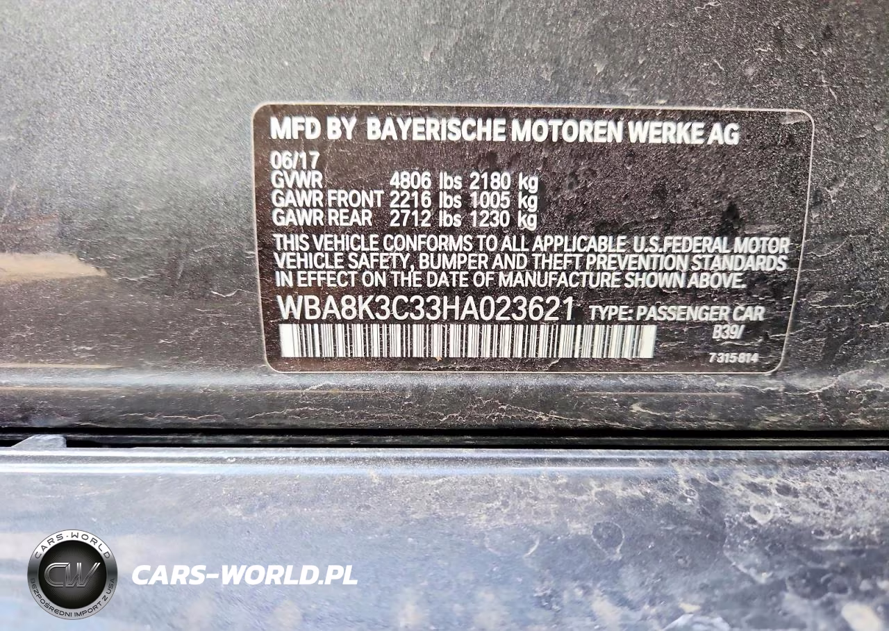 2017 BMW 330 Xi VIN:WBA8K3C33HA023621 - 13