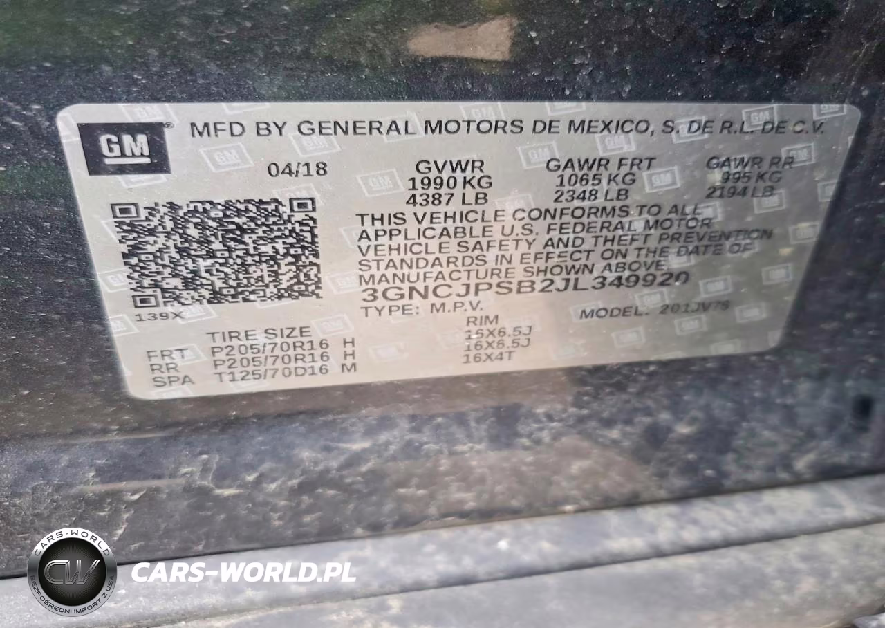 2018 Chevrolet Trax 1Lt VIN:3GNCJPSB2JL349920 - 13
