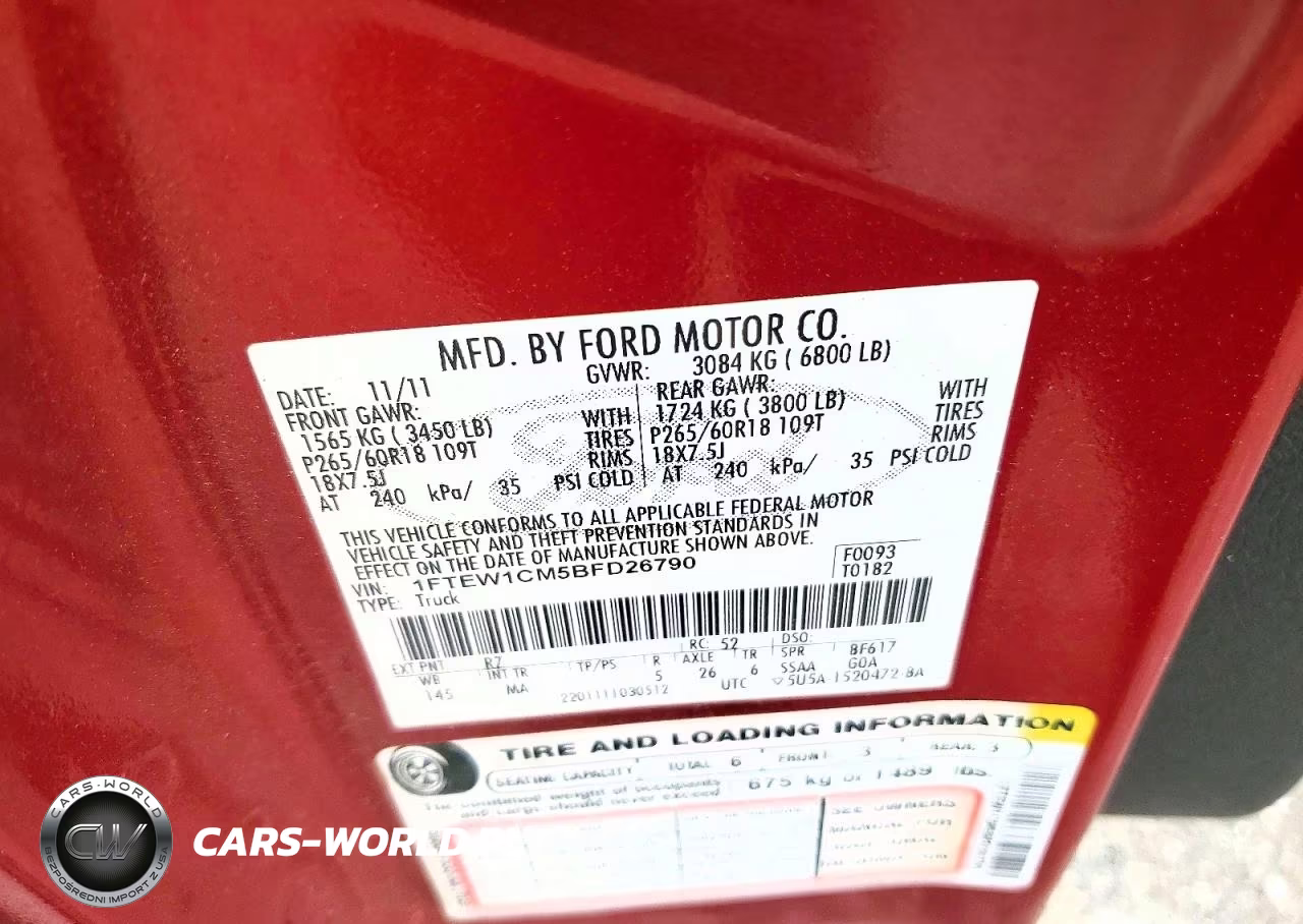 2011 Ford F150 Supercrew VIN:1FTEW1CM5BFD26790 - 12