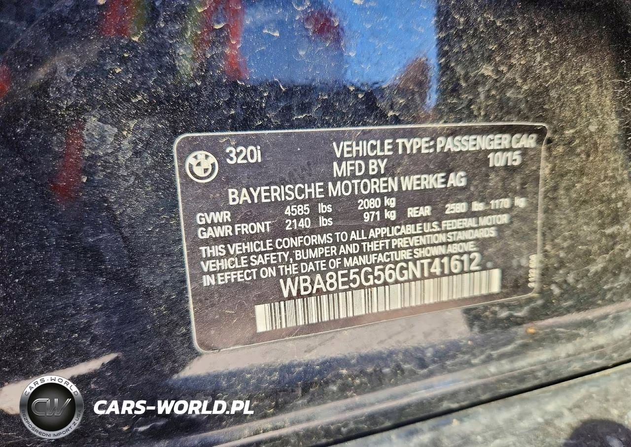 2016 BMW 320 Xi VIN:WBA8E5G56GNT41612 - 13