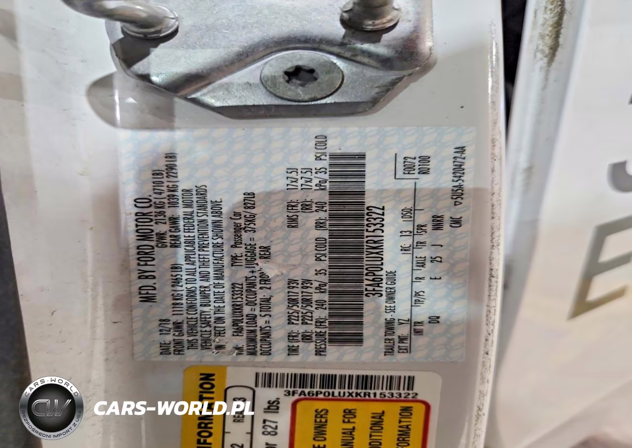 2019 Ford Fusion Se VIN:3FA6P0LUXKR153322 - 12