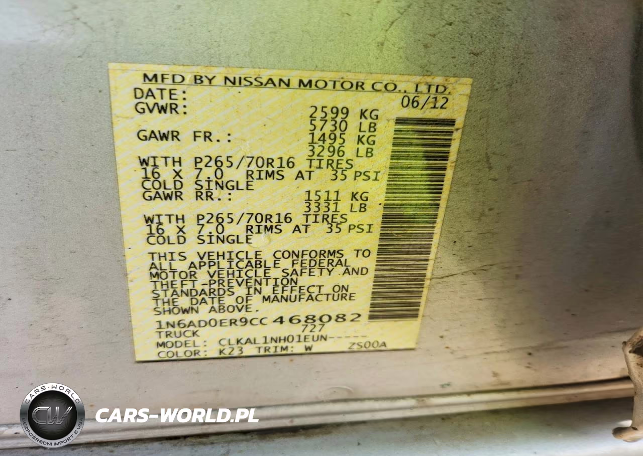 2012 Nissan Frontier S VIN:1N6AD0ER9CC468082 - 13