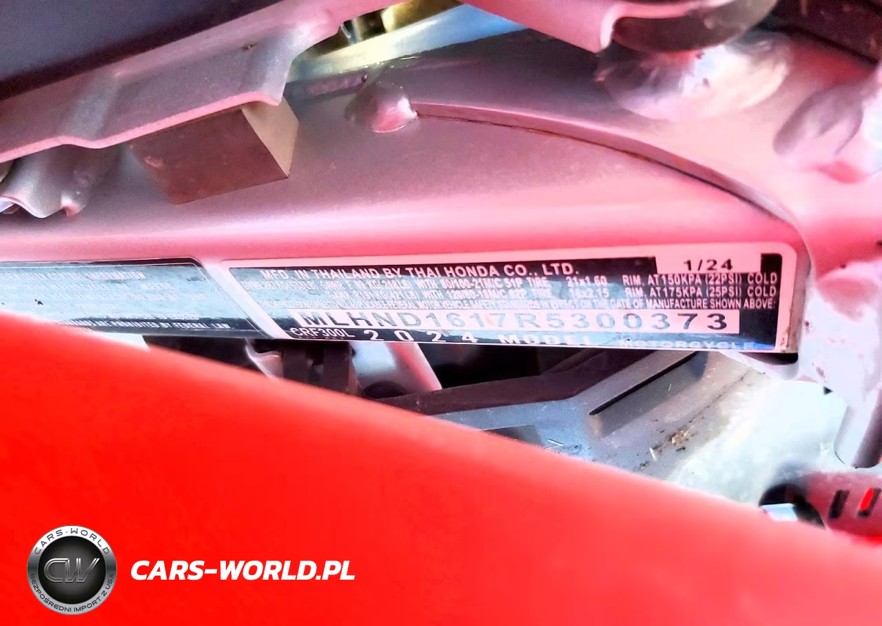 2024 Honda Crf300 L VIN:MLHND1617R5300373 - 9