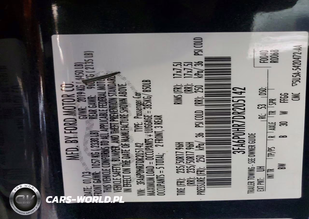 2013 Ford Fusion Se VIN:3FA6P0HR7DR205142 - 12