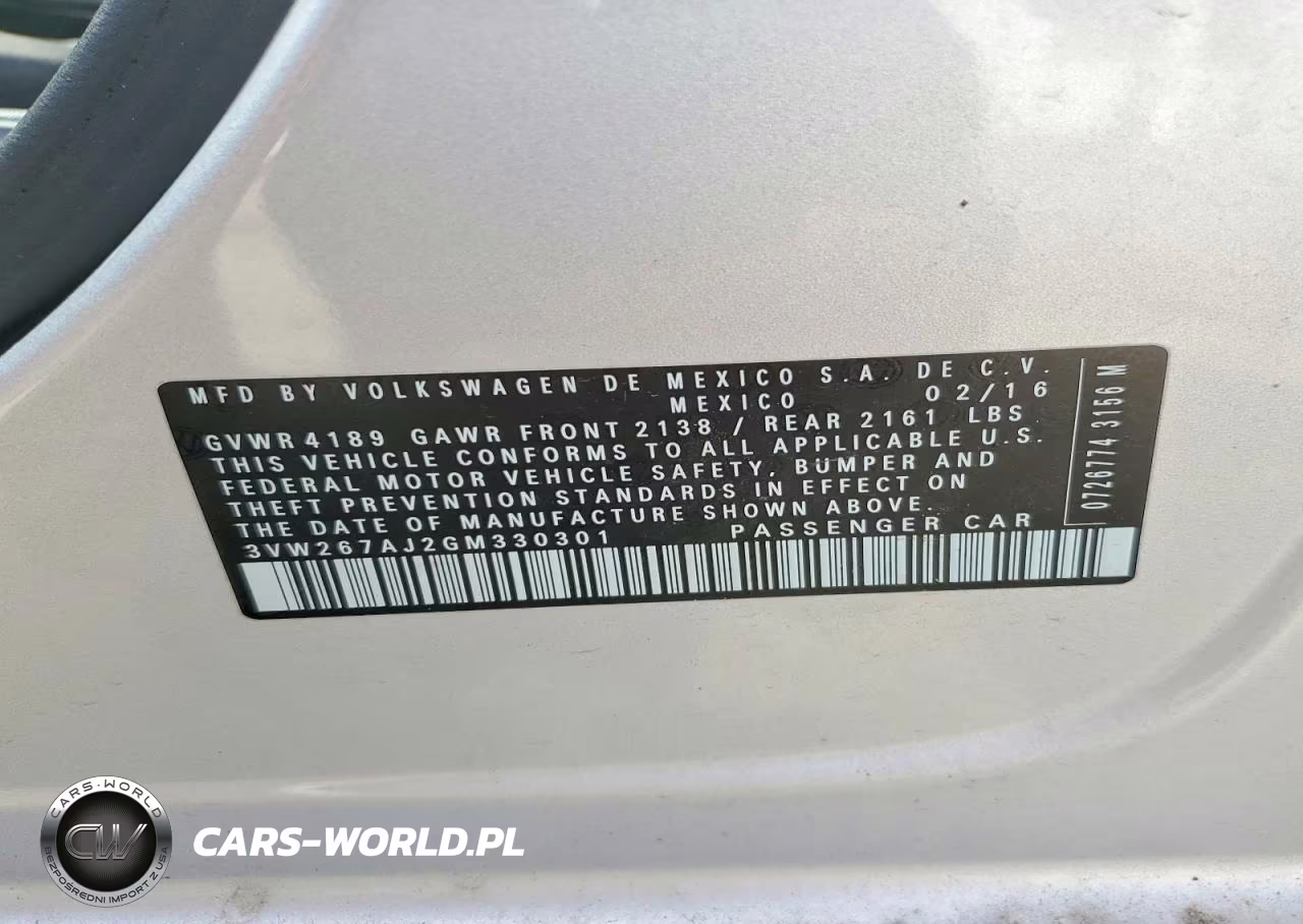 2016 Volkswagen Jetta S VIN:3VW267AJ2GM330301 - 12