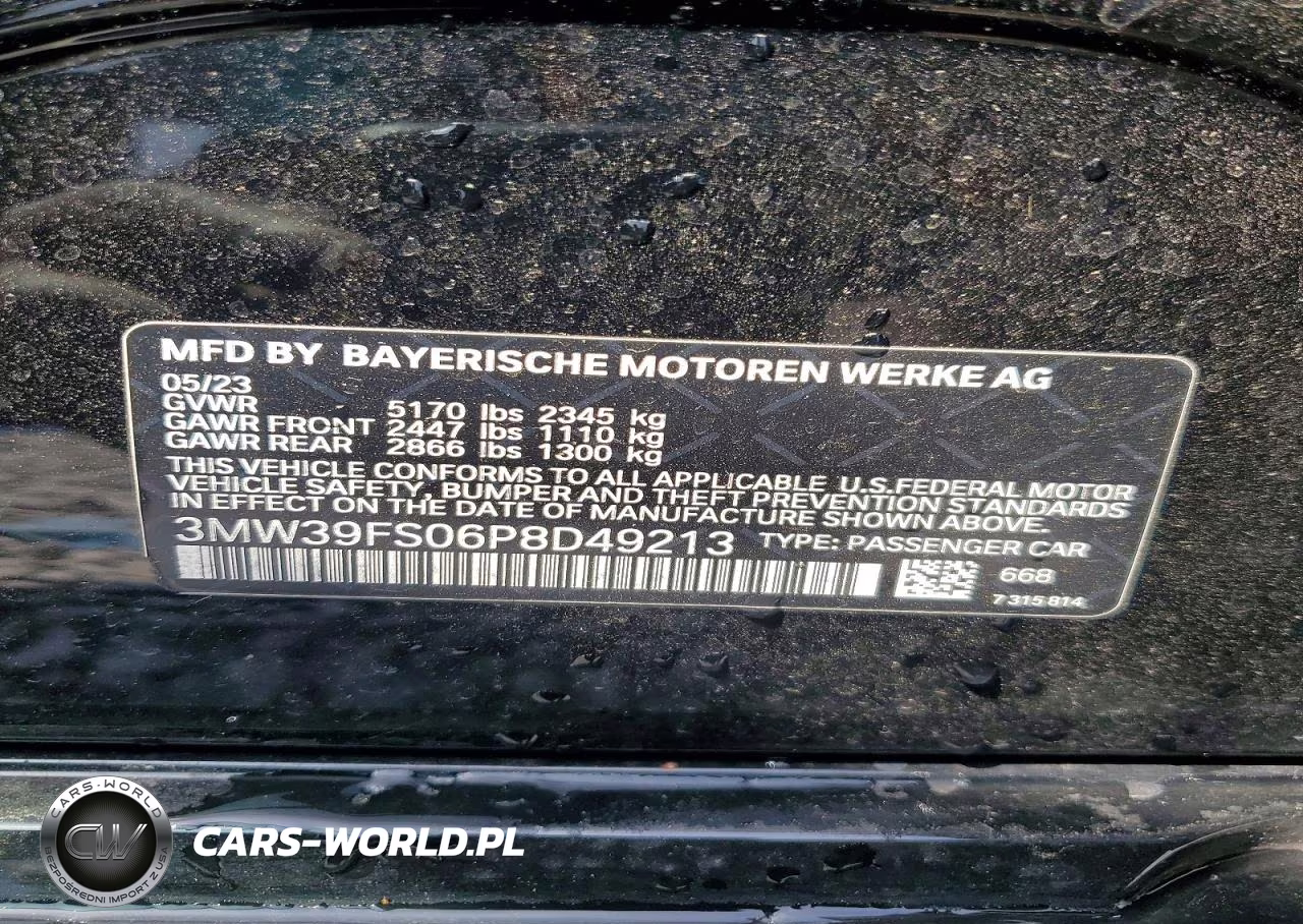 2023 BMW 330Xe VIN:3MW39FS06P8D49213 - 12