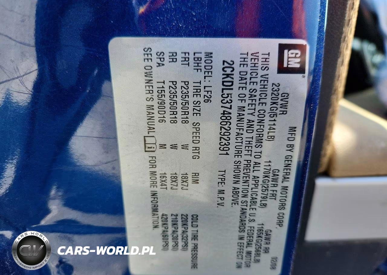 2008 Pontiac Torrent Gxp VIN:2CKDL537486292391 - 12