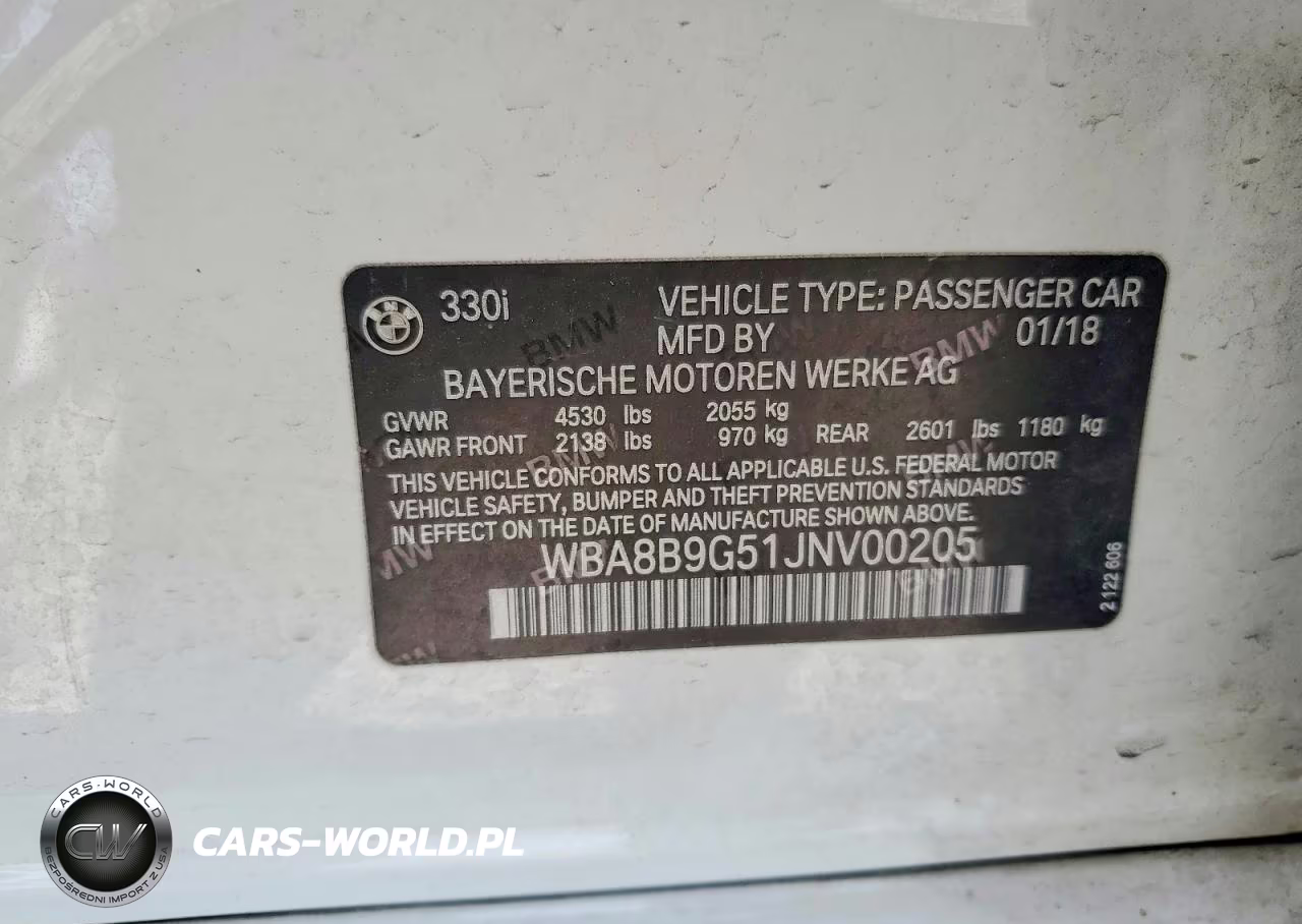 2018 BMW 330 I VIN:WBA8B9G51JNV00205 - 12