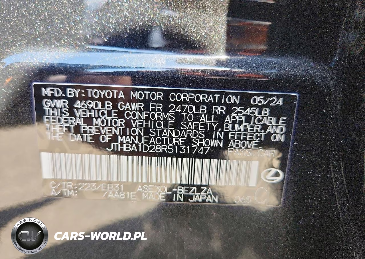 2024 Lexus Is 300 F Sport Design VIN:JTHBA1D28R5131747 - 12