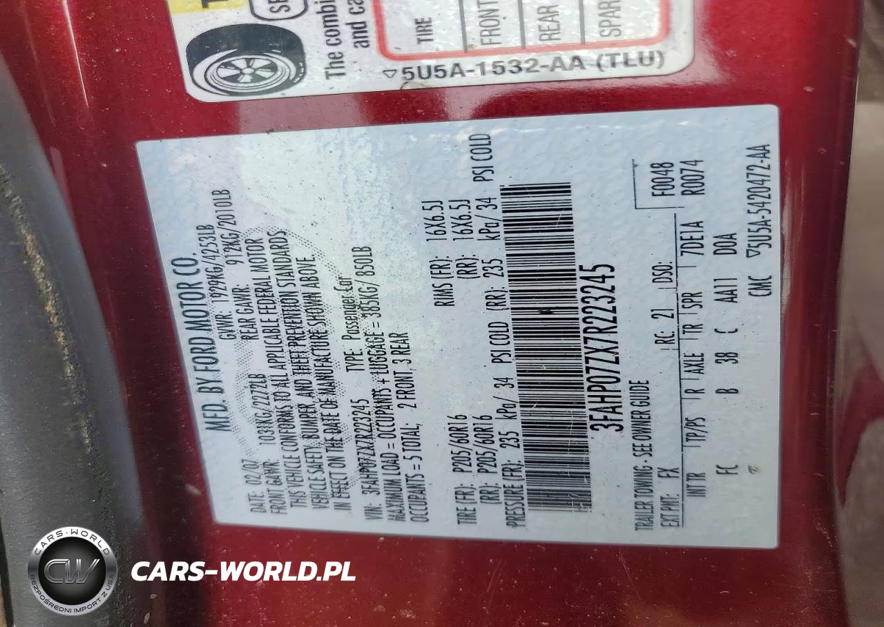 2007 Ford Fusion Se VIN:3FAHP07ZX7R223245 - 12