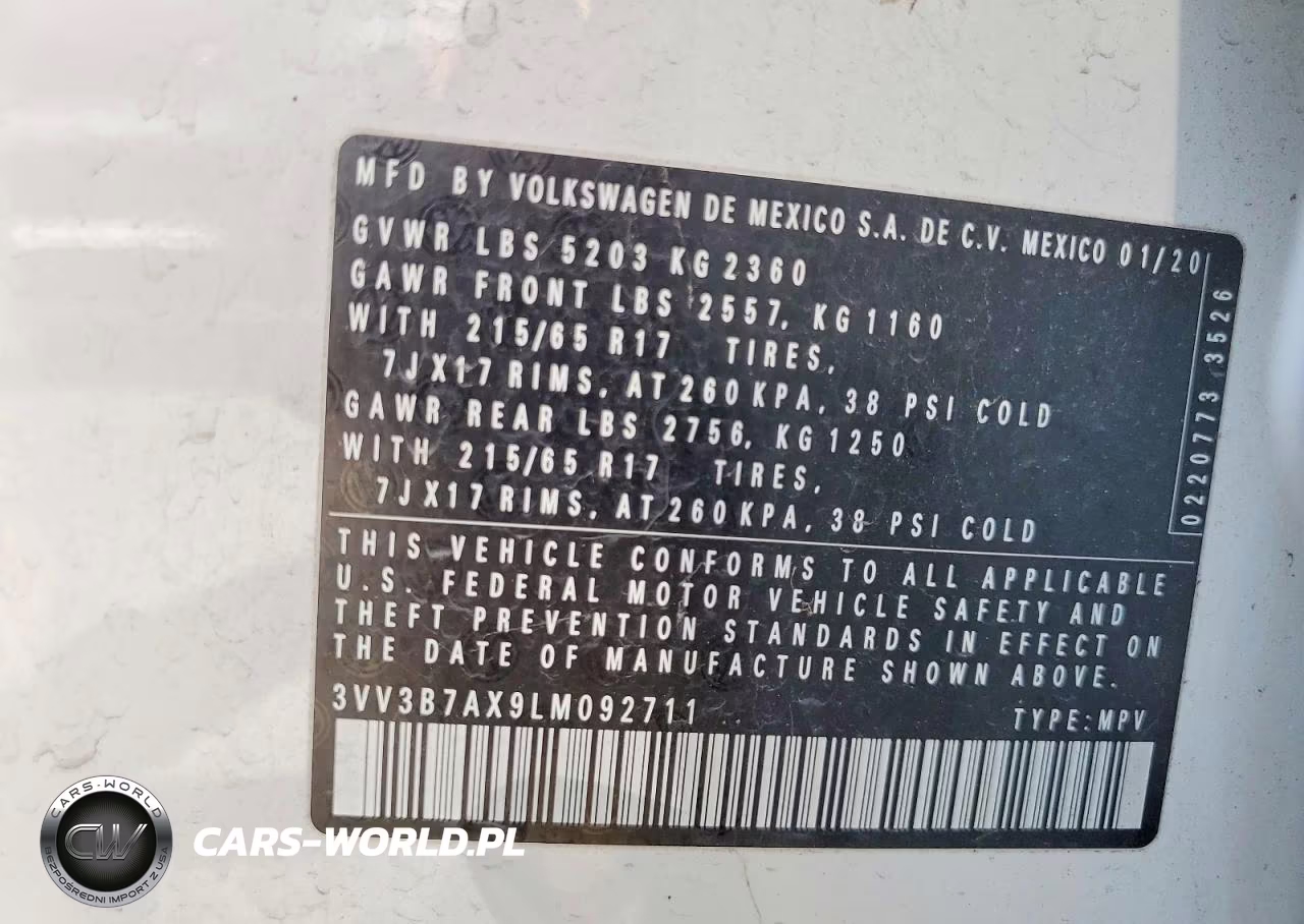 2020 Volkswagen Tiguan Se VIN:3VV3B7AX9LM092711 - 14