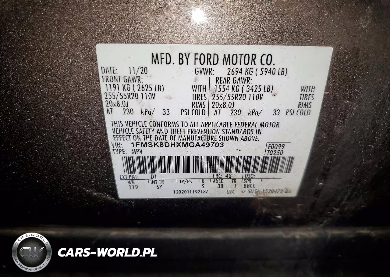 2021 Ford Explorer Xlt VIN:1FMSK8DHXMGA49703 - 13
