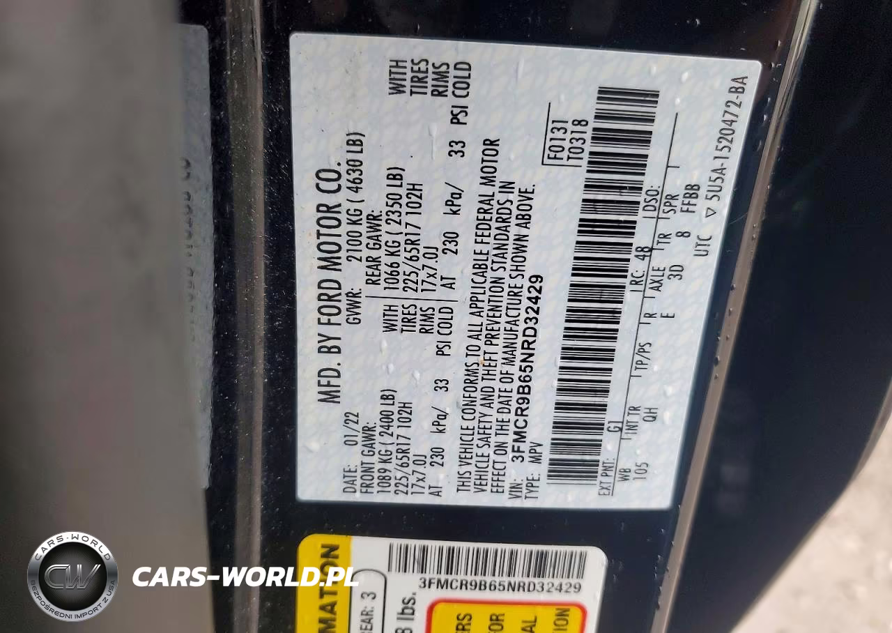 2022 Ford Bronco Sport Big Bend VIN:3FMCR9B65NRD32429 - 13