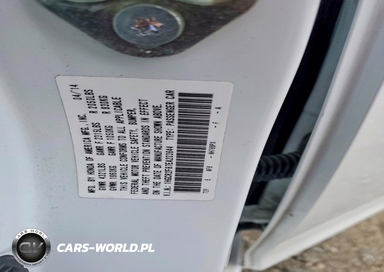 2014 Honda Accord Exl VIN:1HGCR2F87EA203644 - 12